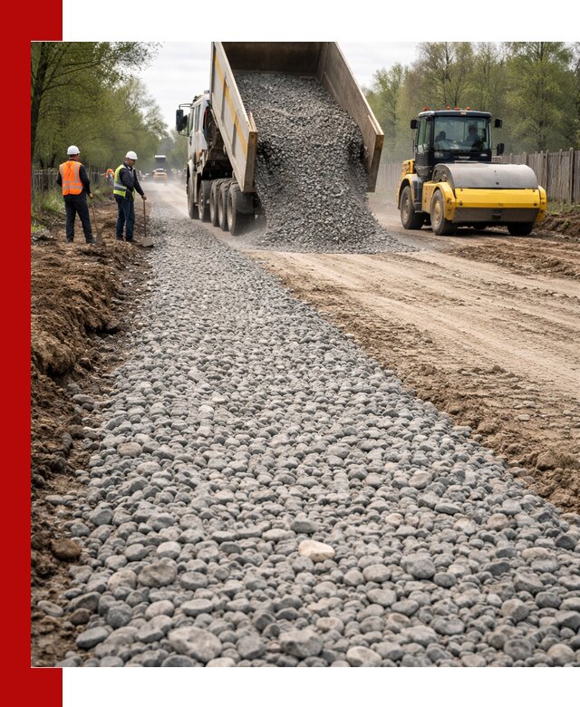 Доставка щебня для отсыпки дорог в Энгельс высокого качества