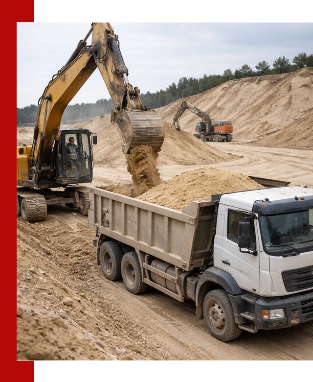 Доставка карьерного песка с самосвалами и разгрузкой в Энгельс