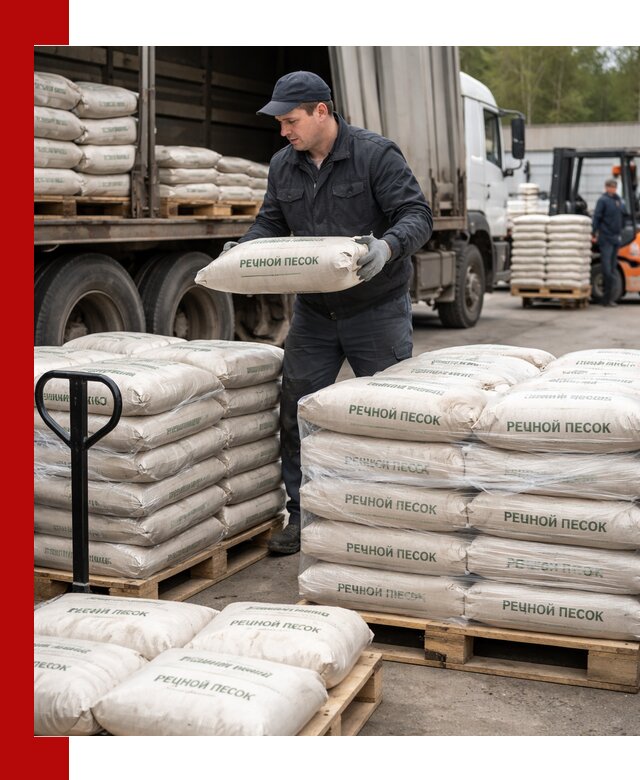 Речной песок в мешках с доставкой в Энгельс