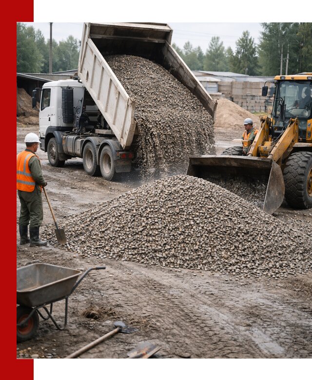 Мытый гравий с доставкой в Энгельс от карьера до участка