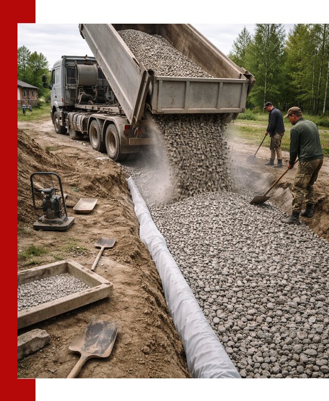 Гравий для дренажа с доставкой в Энгельс качественный и недорогой