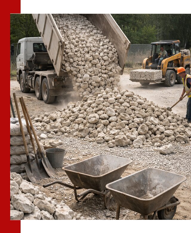 Доставка и продажа бутового известнякового камня в Энгельс