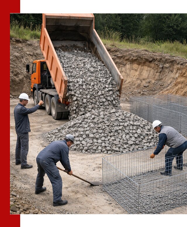 Камень для габионов с доставкой в Энгельс быстро и надёжно