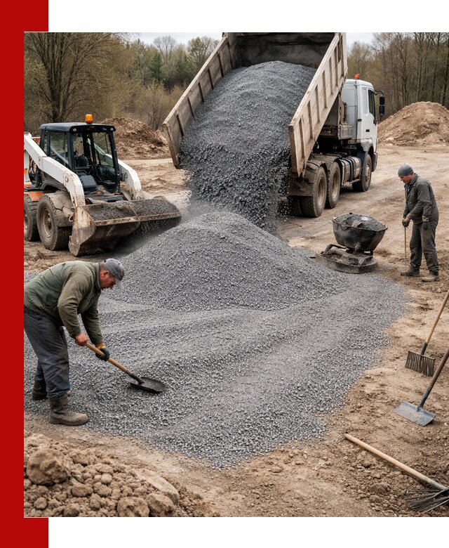 Отсев для подсыпки в Энгельс — доставка и подсыпка на участок