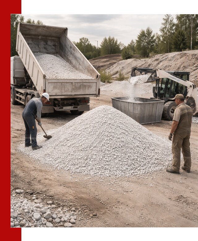 Доставка и продажа белой мраморной крошки в Энгельс