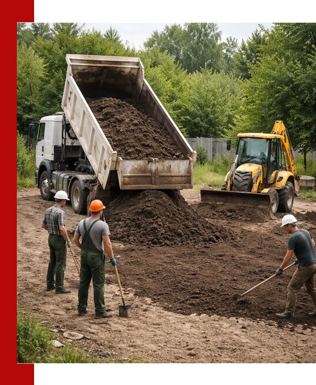 Доставка и укладка грунта для выравнивания участка в Энгельс