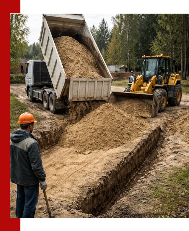 Доставка песчаного грунта в Энгельс для строительных работ