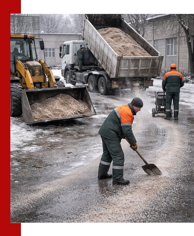Реагент против гололеда с доставкой и нанесением в Энгельс