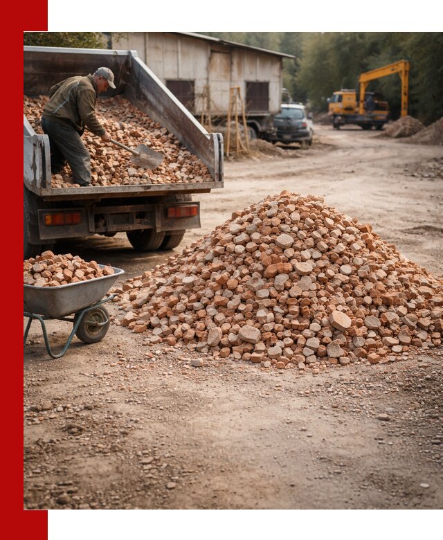 Доставка и подушка из боя кирпича с разгрузкой в Энгельс