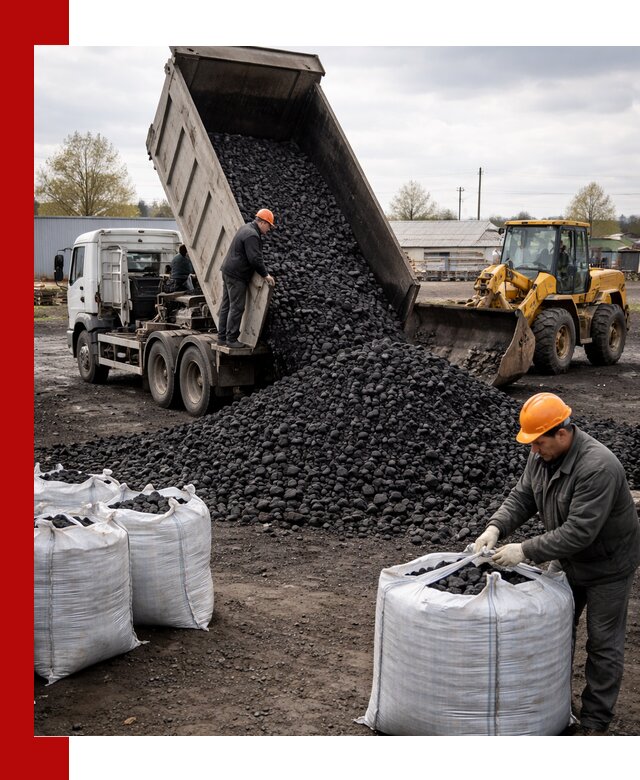 Доставка каменного угля в Энгельс оптом и в розницу