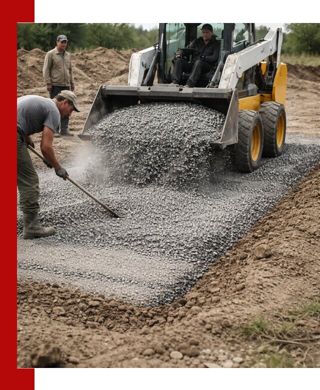Устройство щебеночной подушки в Энгельс для дорог и фундаментов